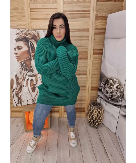 Golf Oversize Butelkowa Zieleń