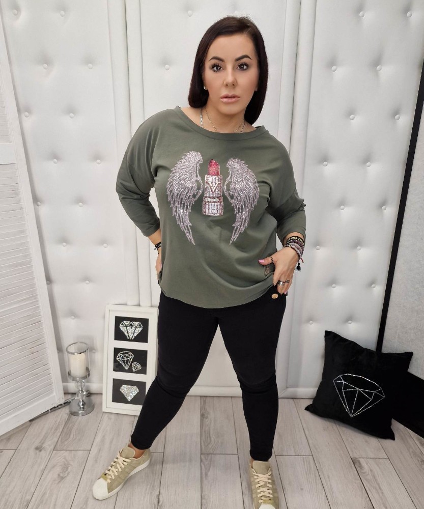 Bluzka Basic My Luxe Skrzydła Khaki