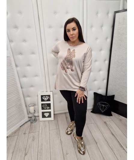 Bluzka Rogi My Luxe Buldog Beż