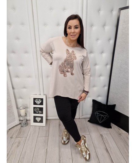 Bluzka Rogi My Luxe Buldog Beż