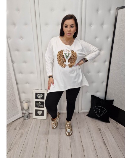 Bluzka Rogi My Luxe Skrzydła Panterka Biała