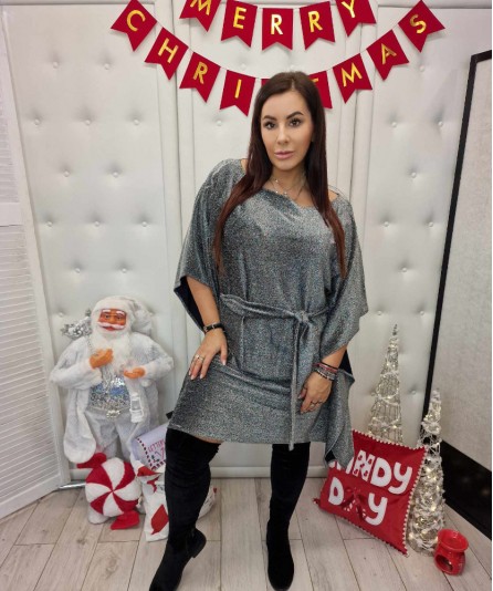 Sukienka Kimono X- Mas Srebrna