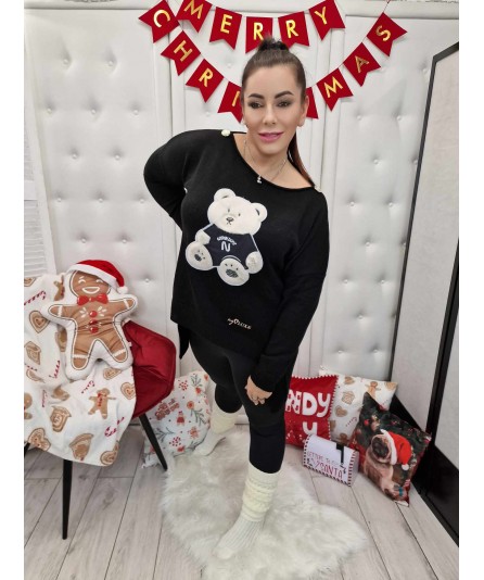 Sweter z Misiem My Luxe Czarny