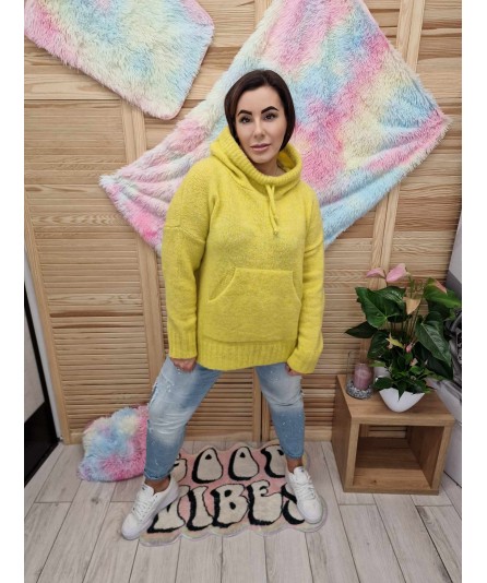 Sweter wiosenny Kangurek Musztarda