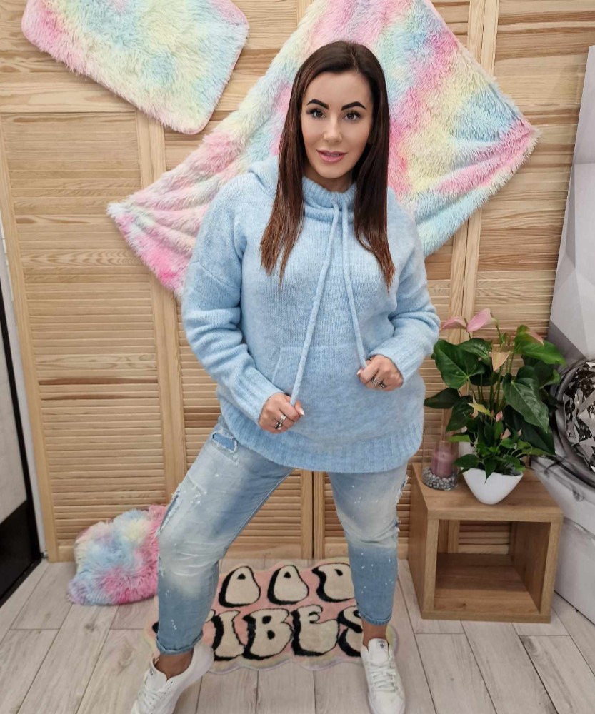 Sweter wiosenny Kangurek Błękit