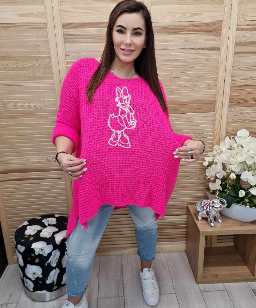 Sweterek dziergany Daisy Neon