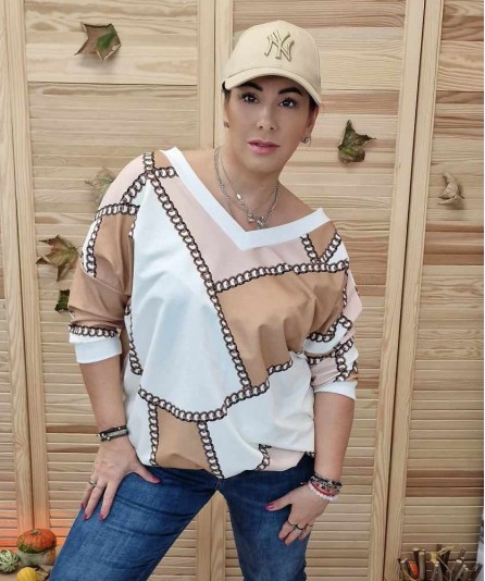 Bluza Chains Nude  Serek