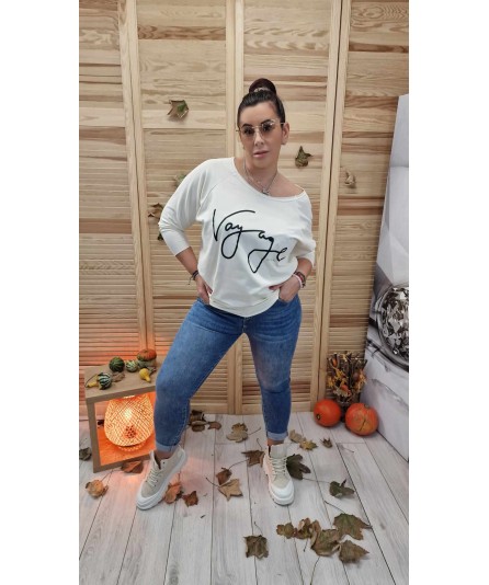 Bluzka Oversize z nadrukiem Voyage