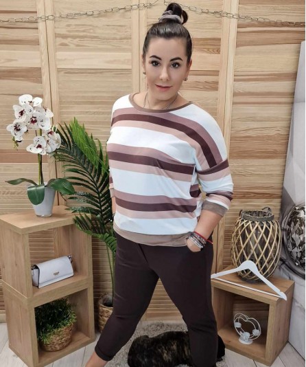 Welurowa Bluza Paski