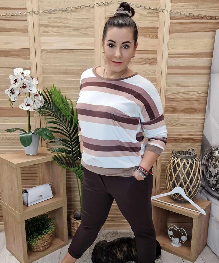 Welurowa Bluza Paski