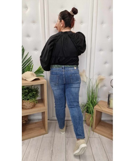 Spodnie Jeans Satynowy pasek