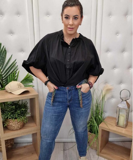 Spodnie Jeans Satynowy pasek