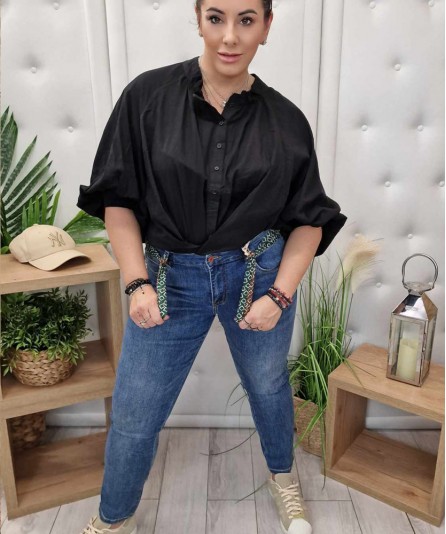 Spodnie Jeans Satynowy pasek