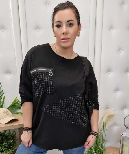 Bluzeczka kieszeń krata