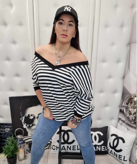 Bluza Paski  Serek Oversize