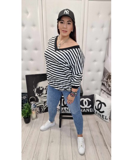 Bluza Paski  Serek Oversize