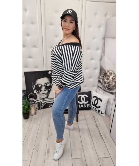 Bluza Paski  Serek Oversize