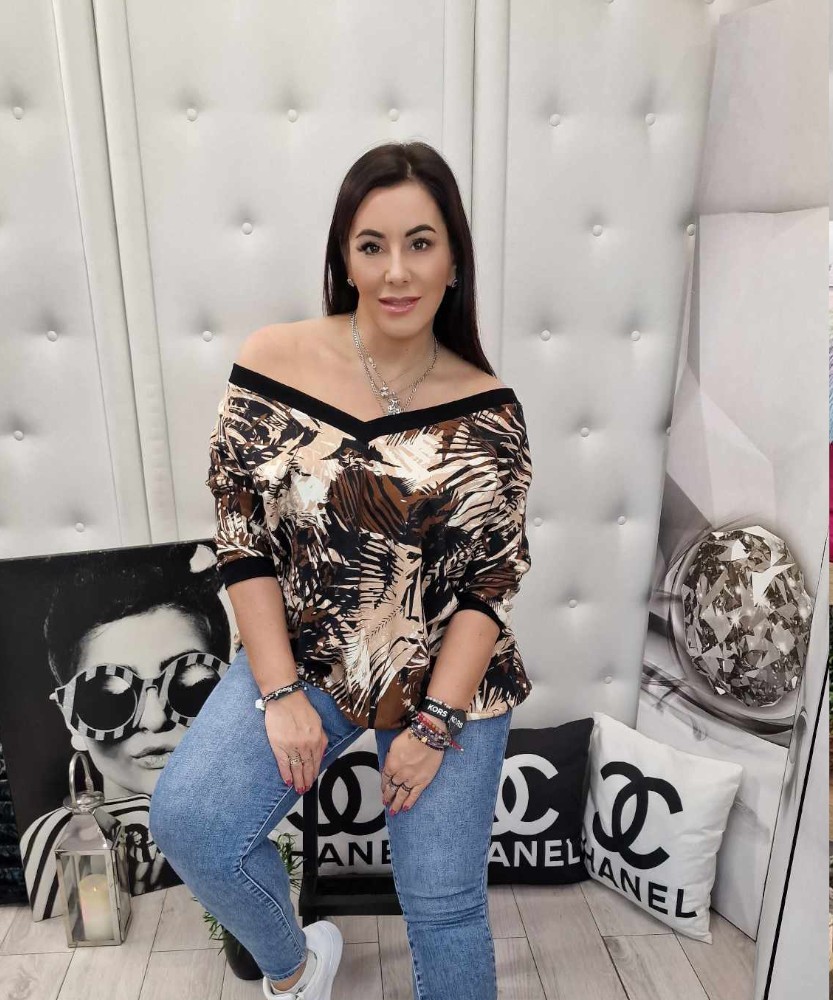 Bluza Liście Serek Oversize