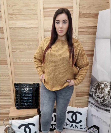 Sweter Basic Over Camel