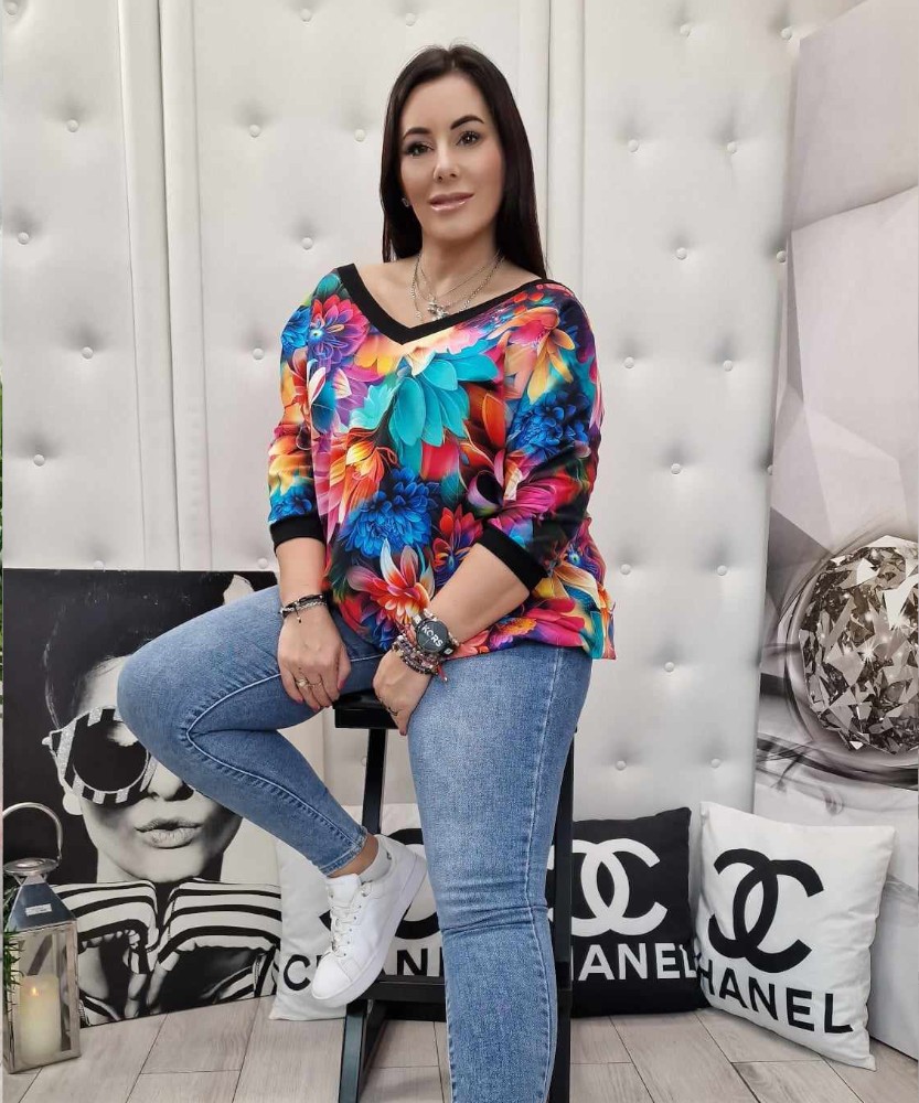 Bluza Flowers Serek Oversize