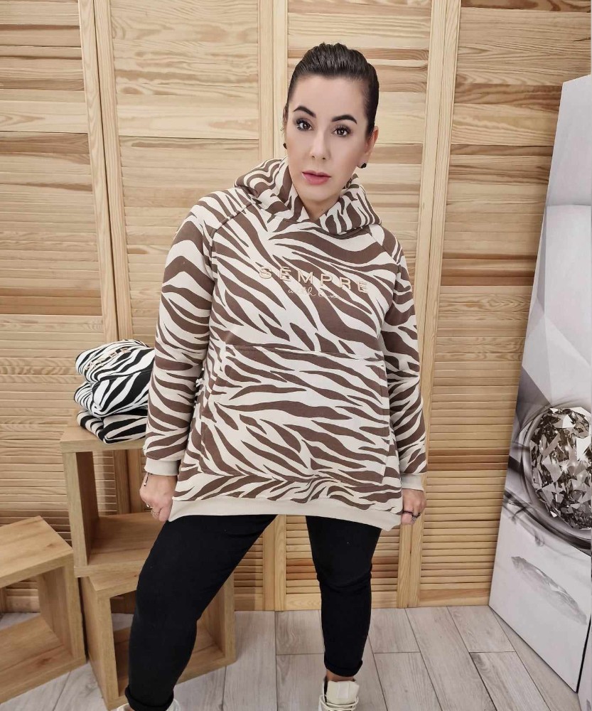 Bawełniana Bluza Zebra Cappuccino