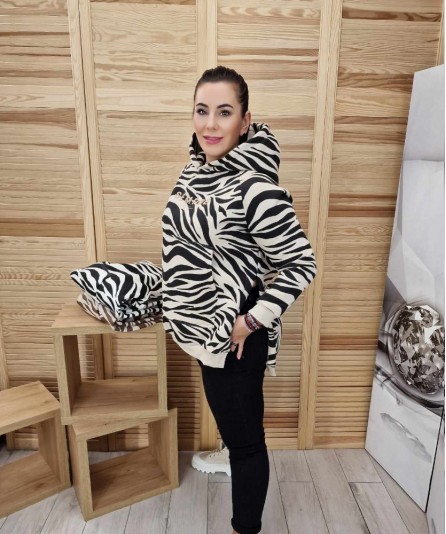 Bawełniana Bluza Zebra Latte