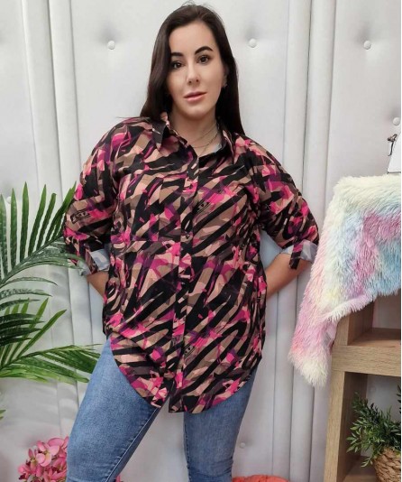 Wzorzysta Koszula z kołnierzem