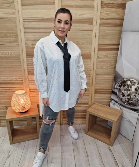 Biała Koszula Oversize Blink