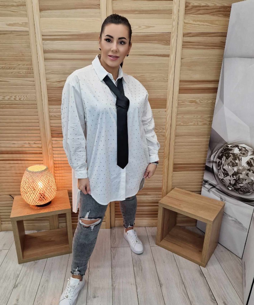 Biała Koszula Oversize Blink