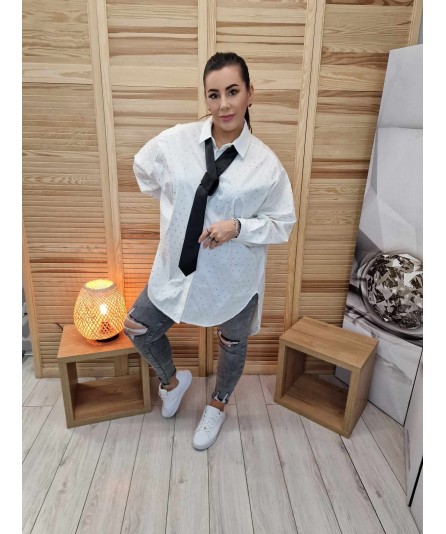 Biała Koszula Oversize Blink