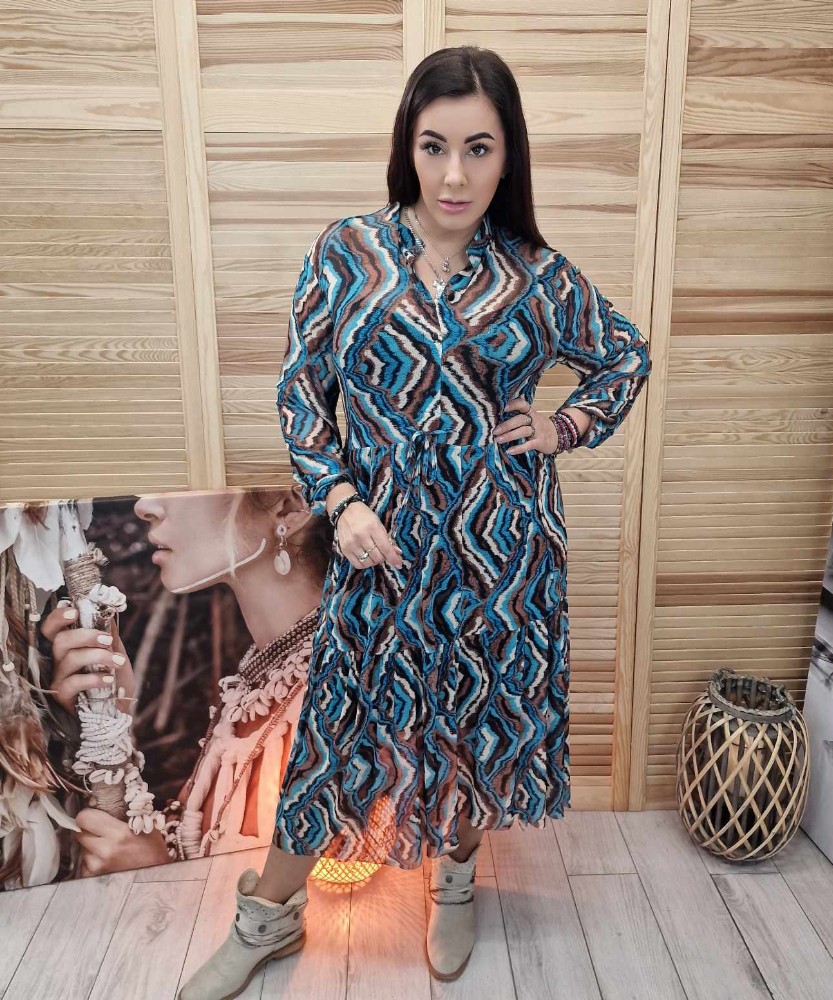 Sukienka dwuwarstowa by Manilla Aztecki Turkus