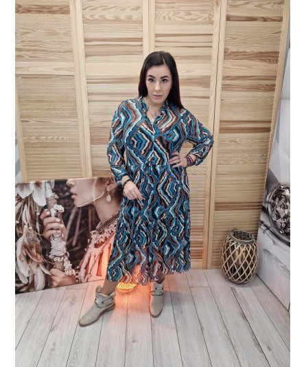 Sukienka dwuwarstowa by Manilla Aztecki Turkus